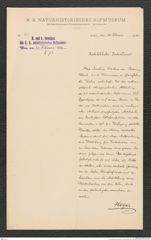 k.k. naturhistorisches Hofmuseum, Intendanzakten 1885-1896 (Hauer), Aktenzahl Z.93/1893, Seite 1